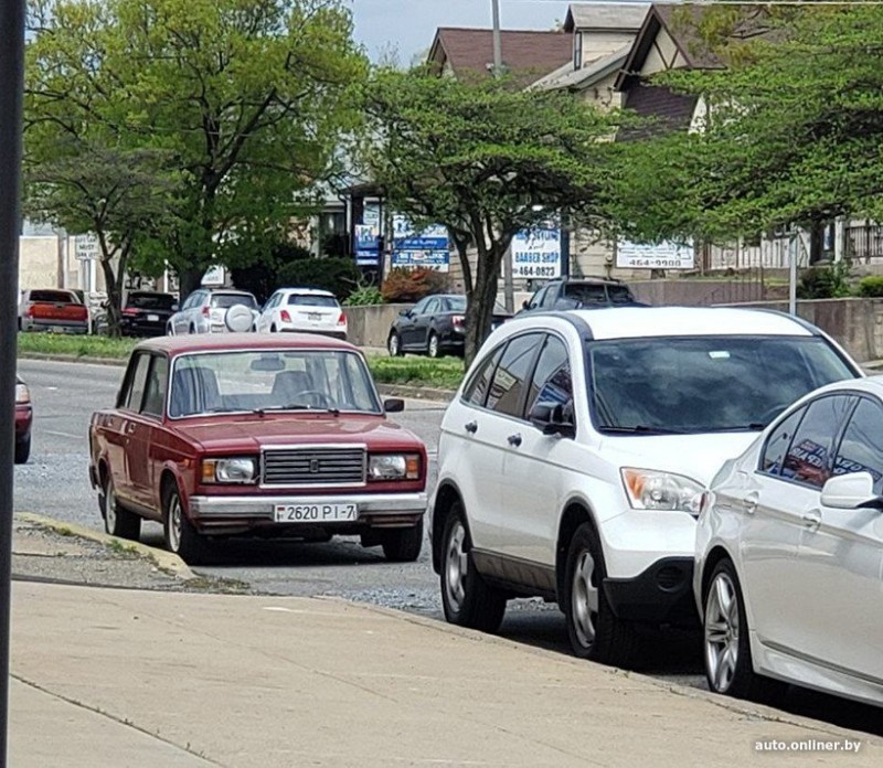 ВАЗ 2107 с белорусскими номерами замечен в США